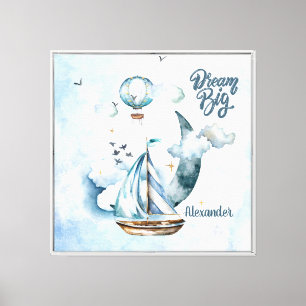 Dream Big Ship in the ocean Customisable Canvas Print