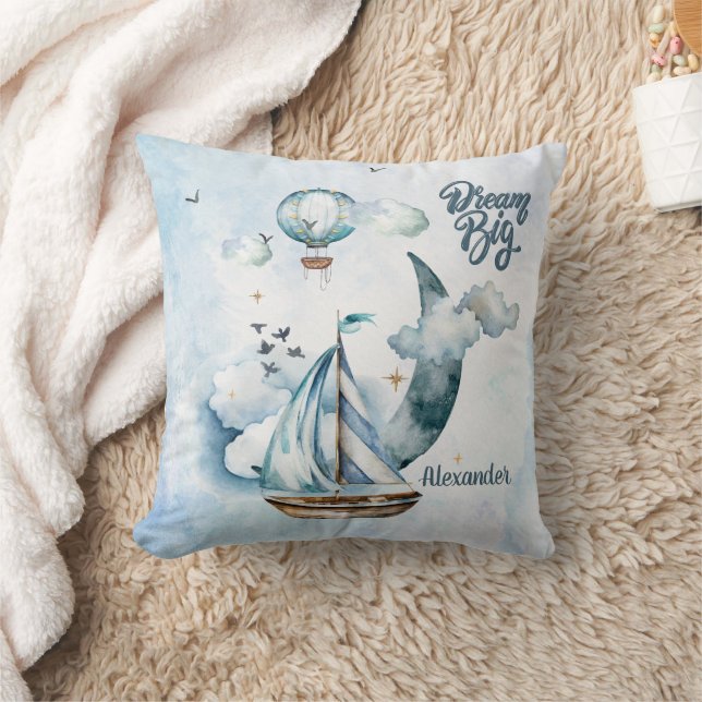 Dream Big Ship in the ocean Customisable Cushion (Blanket)
