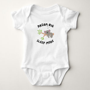 Dream Big Sleep More Cute Koala Sleeping on Branch Baby Bodysuit