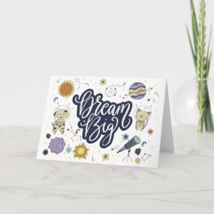 Dream Big Space Galaxy Inspirational Holiday Card