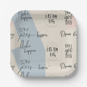 "Dream Big", "Stay Focused" Party Plates