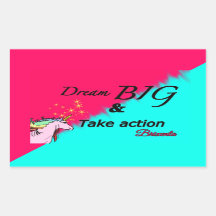 Dream big unicorn stickers 2 tone 