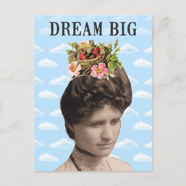 Dream Big Vintage Photo Collage Postcard (Front)