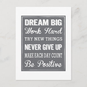 Dream Big with a daily dose of inspiring products Postcard