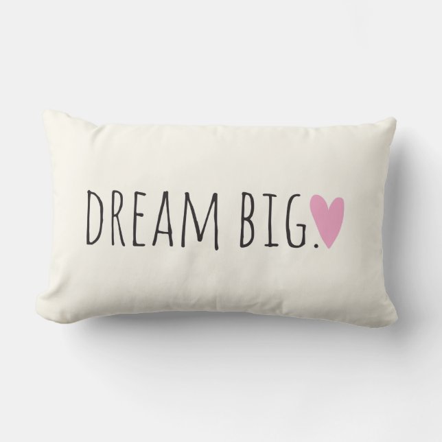 Dream Big with Heart Lumbar Cushion (Front)