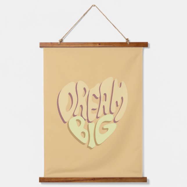 Dream Big: Yellow Positive Words  Hanging Tapestry (Front)