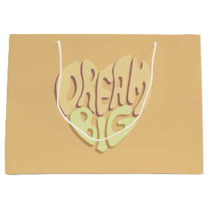 Dream Big: Yellow Positive Words Large Gift Bag