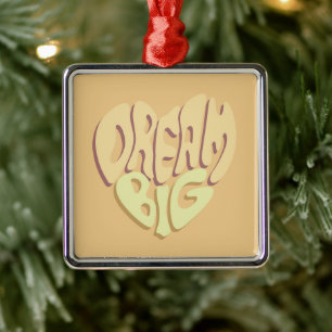 Dream Big: Yellow Positive Words Metal Ornament