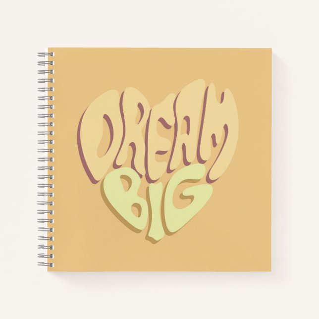 Dream Big: Yellow Positive Words  Notebook (Front)