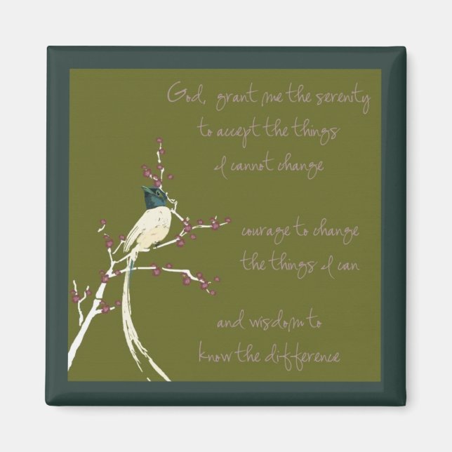 Dream Bird Serenity Prayer Magnet (Front)