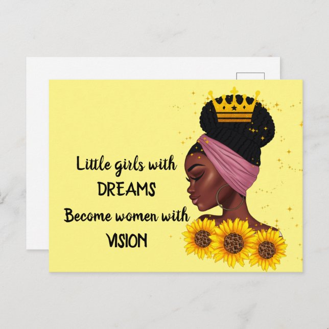 Dream Black Girl Empowering Quote Postcard (Front/Back)