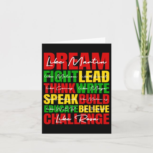 Dream Black History Month Juneteenth African Ameri Card (Front)