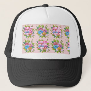 Dream Bloom Repeat Floral Motivational Hat