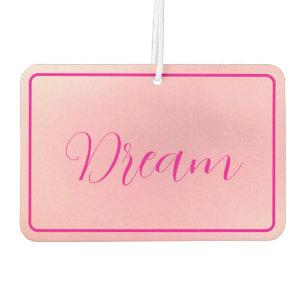 "Dream" Bright Pink Letter Gradient Pink Car Air Freshener