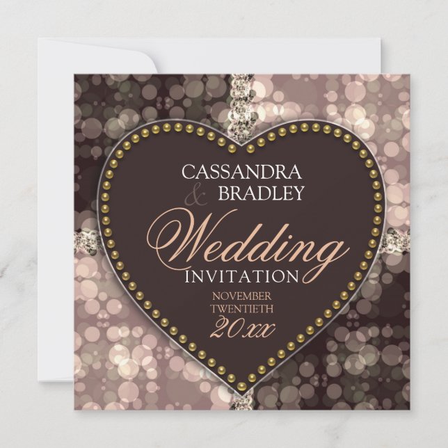 Dream Bubbles Chocolate Wedding Invitations (Front)