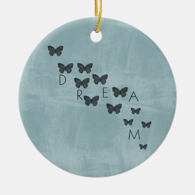 Dream Butterflies Ceramic Tree Decoration (Front)