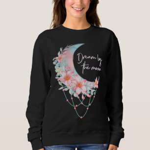 Dream By The Moon Catcher Blue Pink Lilies Flowers Sweatshirt