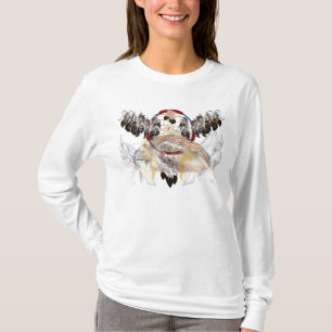 Dream Catcher and Feathers-Hawk Face Shirt (wide)