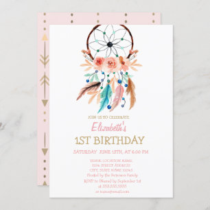 Dream Catcher,Boho Birthday Invitation