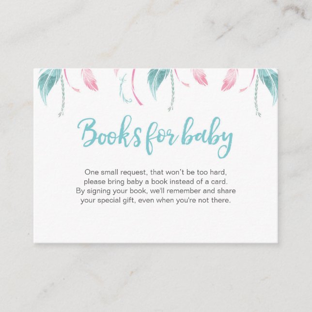 Dream Catcher Book Request Baby Shower Insert Card (Front)