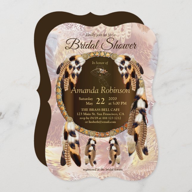 Dream Catcher Bridal Shower Invitation (Front/Back)