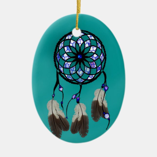 Dream Catcher Ceramic Tree Decoration (Front)