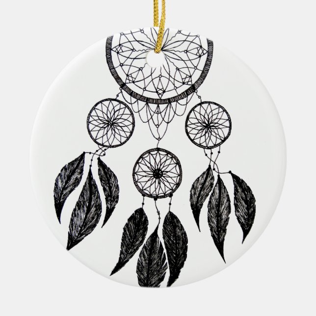 Dream Catcher Ceramic Tree Decoration (Front)