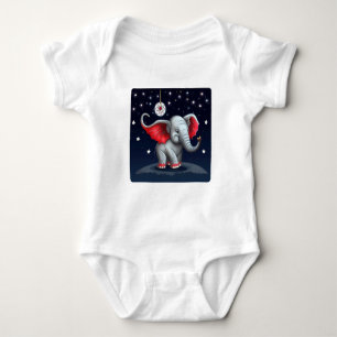 Dream Catcher Cute Baby Elephant. Night Sky Baby Bodysuit