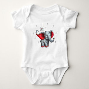 Dream Catcher Cute Baby Elephant. Transparent Back Baby Bodysuit