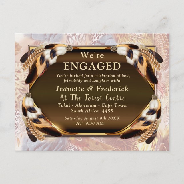 Dream Catcher Engagement Invitation Postcard (Front)