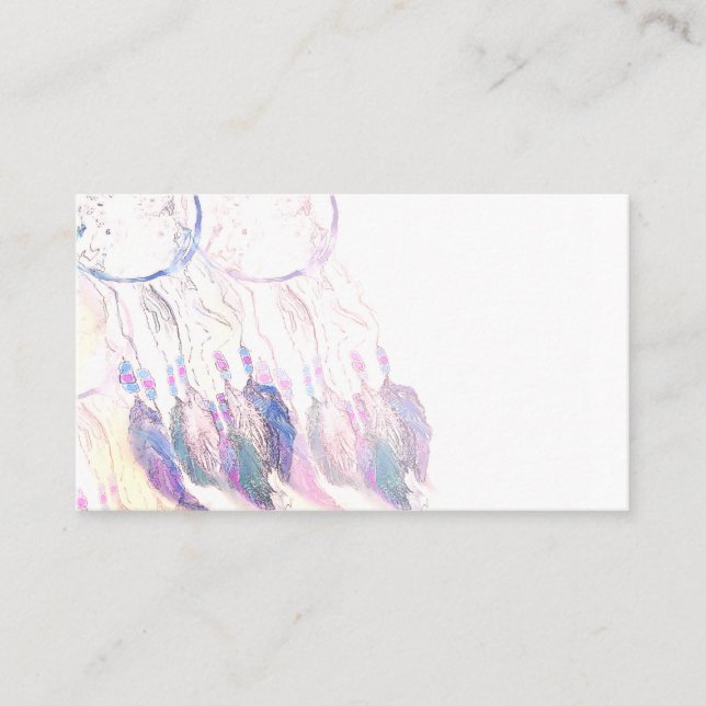Dream Catcher Feathers Water Colour Business Cards (Front)