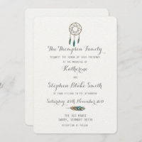 Dream Catcher Handpainted Watercolor White Wedding