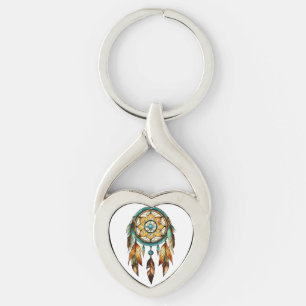 Dream Catcher Heart Keychain