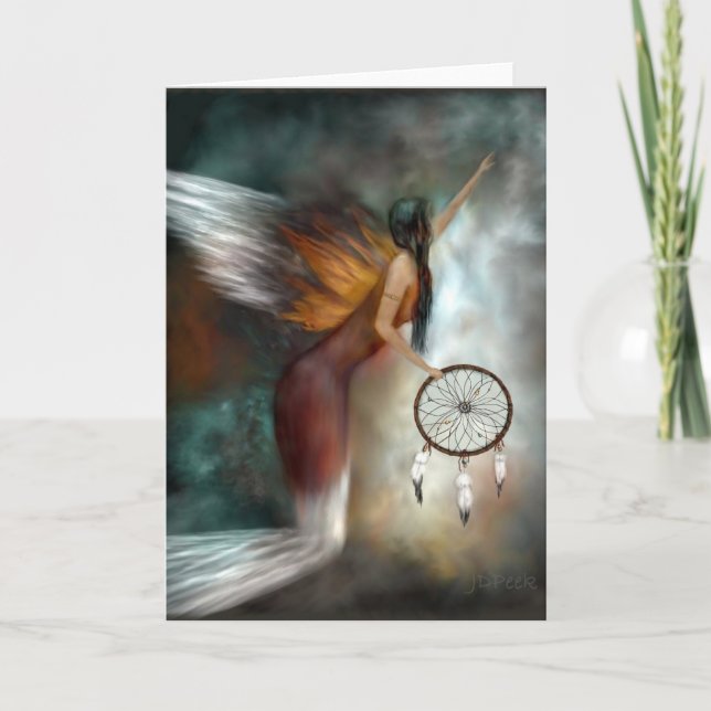 Dream Catcher Native American Angel Card (Front)