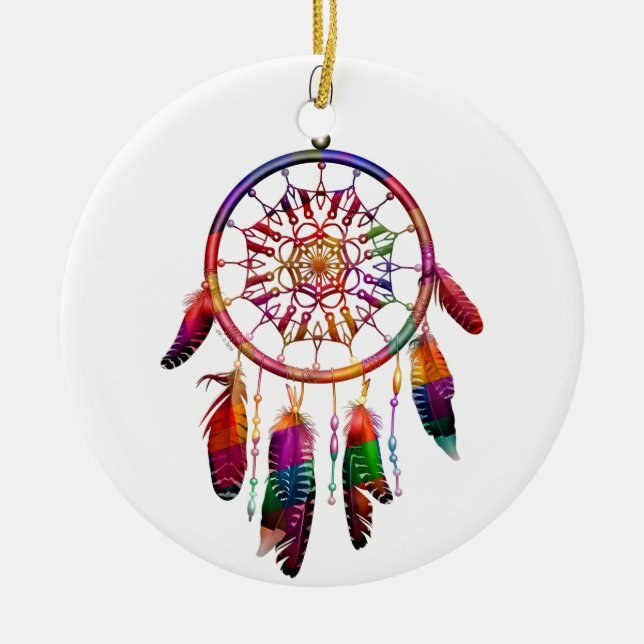 Dream catcher Native American Spiritual Ceramic Ornament (Front)