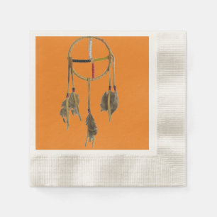 Dream Catcher Orange Paper Napkin