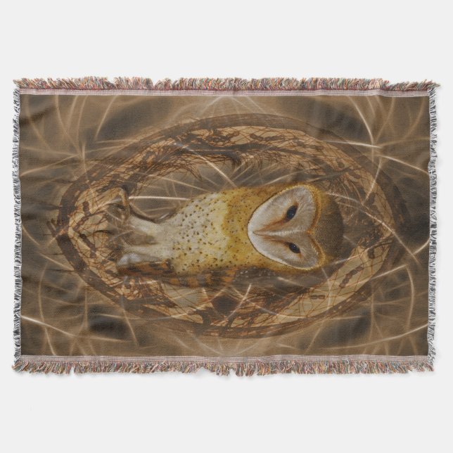 Dream catcher owl throw blanket (Front)
