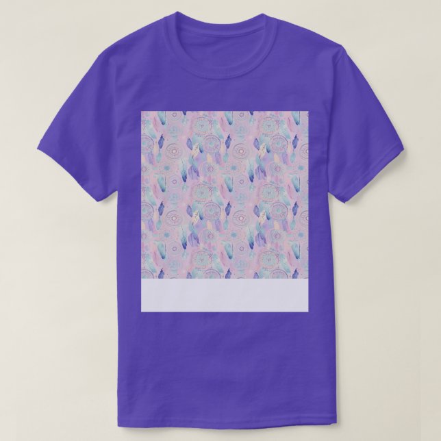 Dream Catcher Seamless Pattern Bohemian Hippie Eth T-Shirt (Design Front)