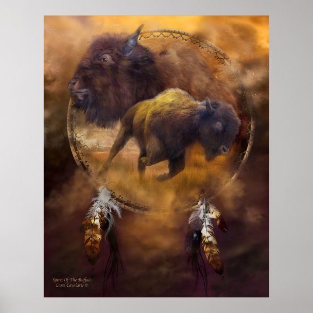 Dream Catcher Series-Spirit Of The Brown Buffalo Poster (Front)