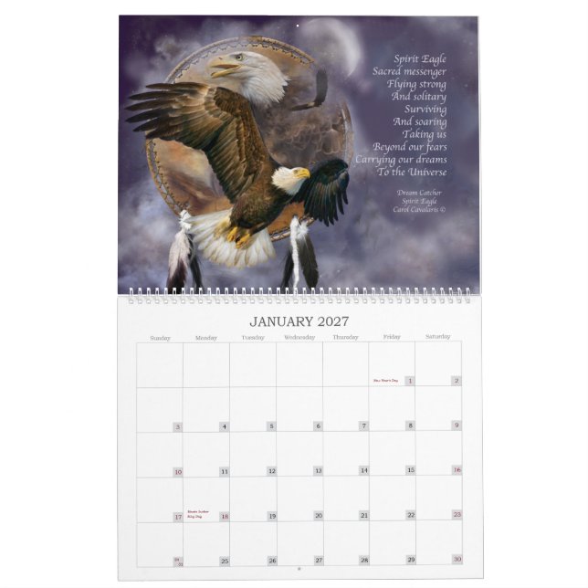 Dream Catcher Spirit Animal Art Calendar 2015 (Jan 2027)