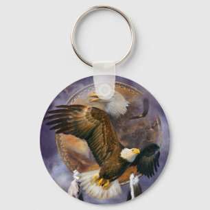 Dream Catcher - Spirit Eagles Art Keychain