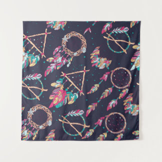 Dream catchers: vintage seamless pattern. tapestry