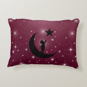 Dream Chaser Cute Minimalist Moon and Star Design Decorative Cushion