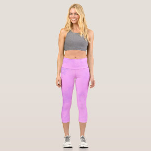 Dream Clouds - Pink Capri Leggings