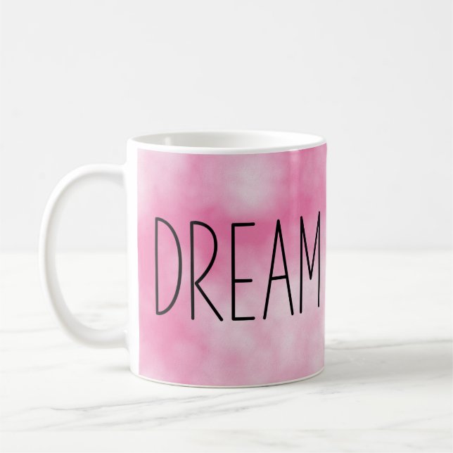 Dream Coffee Tie Dye Pink Coffee Mug (Left)