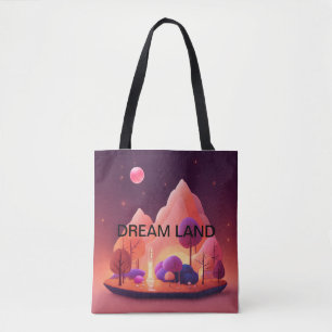 Dream cottage Under a Pink Moon. Tote Bag