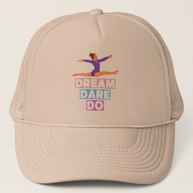 Dream Dare Do – Motivational Gymnastics Trucker Ha Trucker Hat (Front)