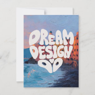 Dream Design Do Hand Lettering Typography for Arti Postcard