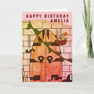 Dream Door Fairy Tale Drawing Girl Birthday Card