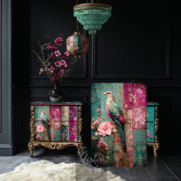Dream Dynasty, Bird & Floral Patchwork Collage